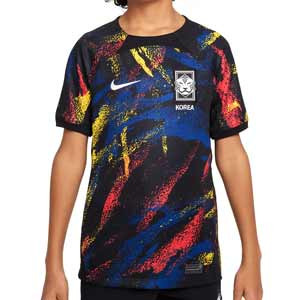 Camiseta Nike 2a Corea del Sur niño 2022 2023 Stadium - Camiseta de la segunda equipación infantil Nike de la selección de Corea del Sur 2022 2023 - negra, multicolor