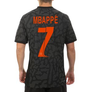 Camiseta Nike 3a PSG 2023 2024 Mbappe Dri-Fit ADV Match - Camiseta auténtica tercera equipación Nike de Kylian Mbappe Paris Saint Germain 2023 2024 - negra