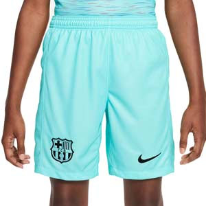 Short Nike 3a Barcelona niño 2023 2024 Dri-Fit Stadium - Pantalón corto infantil de la tercera equipación Nike del FC Barcelona 2023 2024 - verde turquesa