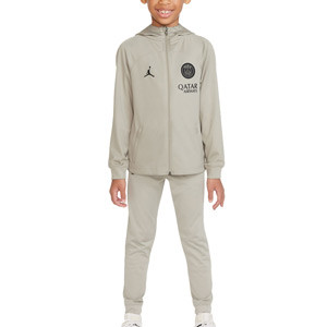 Chándal Nike PSG niño 3-8 años Dri-Fit Strike Hoodie - Chándal infantil de entrenamiento Nike del París Saint-Germain Air Jordan - gris