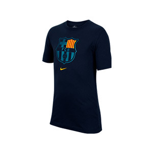 Camiseta Nike Barcelona niño Crest - Camiseta de manga corta de algodón infantil Nike del FC Barcelona - azul marino