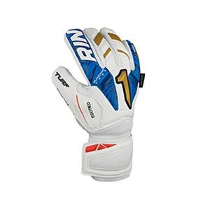 Rinat Egotiko Vengador Spine Turf Jr - Guantes de portero infantiles Rinat corte Negative - blancos