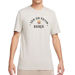Camiseta Nike Barcelona Verbiage - Camiseta de algodón Nike del FC Barcelona - gris