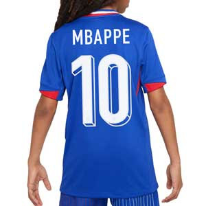 Camiseta niño Nike Francia Mbappé 2024 Stadium Dri-Fit - Camiseta infantil Nike de la primera equipación de la selección francesa de Mbappé 2024 - azul