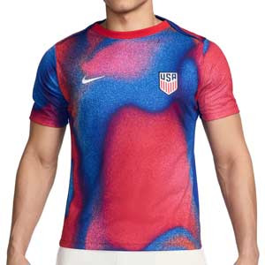 Camiseta Nike USA Pre-Match Dri-Fit Academy Pro - Camiseta de calentamiento pre-partido Nike de la selección de Estados Unidos - roja, azul marino