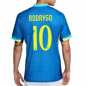 Camiseta Nike 2a Brasil Rodrygo Stadium 24-25 Dri-Fit - Camiseta de la segunda equipación Nike de Rodrygo de la selección brasileña 2024 2025 - azul