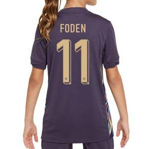 Camiseta Nike 2a Inglaterra niño Foden 24 25 DF Stadium - Camiseta infantil de la segunda equipación de Foden Nike de la selección inglesa 2024 - lila