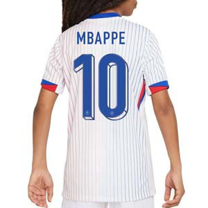 Camiseta niño Nike 2a Francia Mbappé 2024 Stadium Dri-Fit - Camiseta infantil Nike de la segunda equipación de la selección francesa Mbappé 2024 - blanca