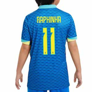 Camiseta Nike 2a Brasil niño Raphinha Stadium 24-25 Dri-Fit - Camiseta infantil de la segunda equipación Nike de Raphinha de la selección brasileña 2024 2025 - azul