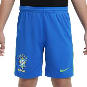 Short Nike Brasil Niño 2024-2025 Stadium Dri-Fit - Pantalón corto infantil primera equipación Nike de la selección brasileña 2024 2025 - azul