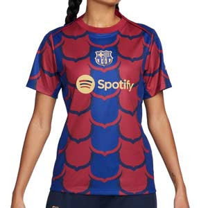 Camiseta Nike Barcelona pre-match mujer Dri-Fit Acad - Camiseta para mujer de calentamiento pre partido Nike del FC Barcelona 2023 2024 - azul marino