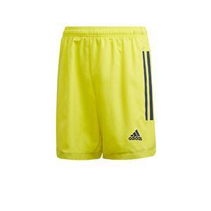 Short adidas Condivo 20 niño - Pantalón corto de entrenamiento de fútbol infantil adidas - amarillo - frontal