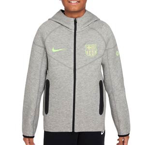 Sudadera con capucha Nike Barcelona niño Tech Fleece - Sudadera infantil Nike del FC Barcelona - gris