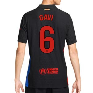 Camiseta Nike 2a Barcelona Gavi Match 24 25 DF ADV Liga - Camiseta de la segunda equipación Nike de Gavi del FC Barcelona para la Liga 2024 2025 versión jugador - negra