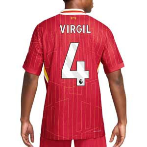 Camiseta Nike Liverpool  Virgil auténtica 2024 2025 DFADV PL - Camiseta auténtica primera equipación Nike de Virgil van Dijk del Liverpool de la Premier League 2024 2025 - roja