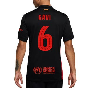 Camiseta Nike 2a Barcelona Gavi 24-25 Stadium UCL - Camiseta de la segunda equipación Nike de Gavi del FC Barcelona para la Champions League 2024 2025 - negra