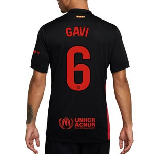 Camiseta Nike 2a Barcelona Gavi 24-25 Stadium Liga - Camiseta de la segunda equipación Nike de Gavi del FC Barcelona para la Liga 2024 2025 - negra