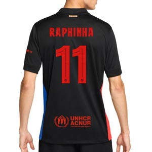Camiseta Nike 2a Barcelona Raphinha 24 25 Stadium DF UCL - Camiseta de la segunda equipación Nike de Raphinha del FC Barcelona para la Champions League 2024 2025 - negra