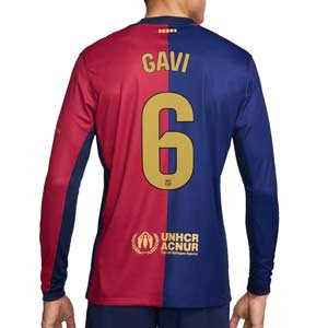 Camiseta manga larga Nike Barcelona Gavi 2425 Stadium Liga - Camiseta de manga larga de la primera equipación Nike de Gavi del FC Barcelona para la Liga 2024 2025 - azulgrana