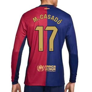 Camiseta manga larga Nike Barcelona Casadó 2425 Stadium Liga - Camiseta de manga larga primera equipación Nike de Casadó del FC Barcelona para la Liga 24 25 - azulgrana
