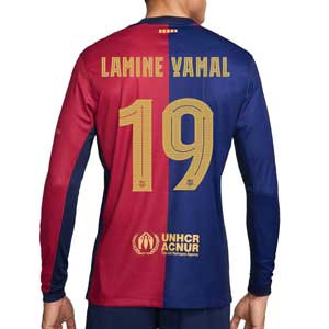 Camiseta manga larga Nike Barcelona Yamal Stadium 24 25 UCL - Camiseta de manga larga primera equipación Nike de L. Yamal del FC Barcelona para la UCL 24 25 - azulgrana