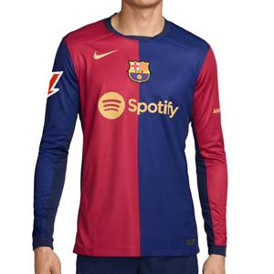 Camiseta manga larga Nike Barcelona 24 25 Stadium DF Liga - Camiseta de manga larga de la primera equipación Nike del FC Barcelona para la Liga 2024 2025 - azulgrana