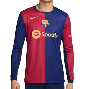 Camiseta Nike Barcelona 2024 2025 Dri-Fit Stadium - Camiseta de manga larga de la primera equipación Nike del FC Barcelona 2024 2025 - azulgrana