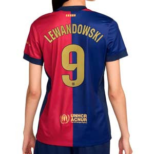 Camiseta Nike Barcelona mujer Lewandowski Stadium 24 25 Liga - Camiseta para mujer primera equipación Nike de Lewandowski del FC Barcelona para la Liga 2024 2025 - azulgrana