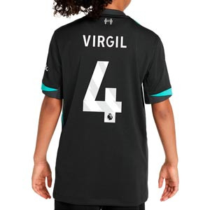 Camiseta Nike 2a Liverpool niño Virgil 24 25  DF Stadium PL - Camiseta infantil segunda equipación Nike de Virgil van Dijk del Liverpool de la Premier League 2024 2025 - verde oscuro