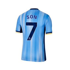 Camiseta Nike 2a Tottenham niño Son 24 25 DF Stadium PL - Camiseta infantil segunda equipación de Heung Min Son Nike del Tottenham para la Premier League 2024 2025 - azul claro