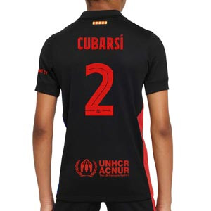 Camiseta Nike 2a Barcelona niño Cubarsí Stadium 24 25 DF UCL - Camiseta infantil segunda equipación Nike de Cubarsí del FC Barcelona para la Champions League 2024 2025 - negra