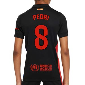 Camiseta Nike 2a Barcelona niño Pedri 24-25 Stadium Liga - Camiseta infantil de la segunda equipación Nike de Pedri del FC Barcelona para la Liga 2024 2025 - negra