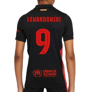 Camiseta Nike 2a Barcelona niño Lewandowski 24-25 Stad UCL - Camiseta infantil segunda equipación Nike de Lewandowski del FC Barcelona para la Champions League 24 25 - negra