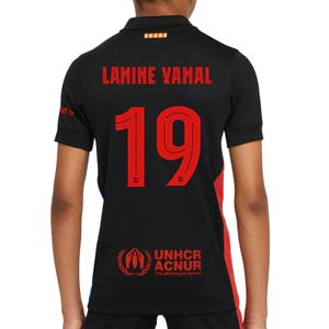 Camiseta Nike 2a Barcelona niño Lamine Yamal 24-25 Stad UCL - Camiseta infantil segunda equipación Nike de L. Yamal del FC Barcelona para la Champions League 2024 2025 - negra