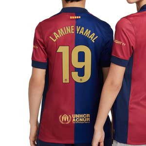 Camiseta Nike Barcelona niño Lamine Yamal 24 25 DF Stadium - Camiseta infantil de la primera equipación Nike de Lamine Yamal del FC Barcelona 2024 2025 - azulgrana