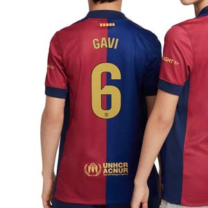 Camiseta Nike Barcelona niño Gavi 2024 2025 DF Stadium - Camiseta infantil de la primera equipación Nike de Gavi del FC Barcelona 2024 2025 - azulgrana