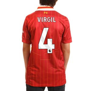 Camiseta Nike Liverpool niño Virgil 24 25 Dri-Fit Stadium PL - Camiseta infantil de la primera equipación Nike de Virgil van Dijk del Liverpool de la Premier League 2024 2025 - roja
