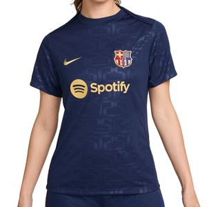 Camiseta Nike Barcelona mujer Academy Pro Pre-Match Dri-Fit - Camiseta de calentamiento prepartido para mujer Nike del FC Barcelona de la primera equipación 2024 2025 - azul marino