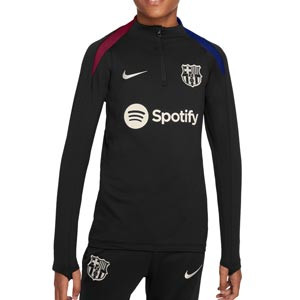 Sudadera Nike Barcelona niño entrenamiento Dri-Fit - Sudadera infantil de entrenamiento Nike del FC Barcelona - negro