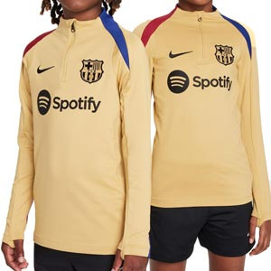 Sudadera Nike Barcelona niño entrenamiento Dri-Fit Strike - Sudadera infantil de entrenamiento Nike del FC Barcelona - dorado