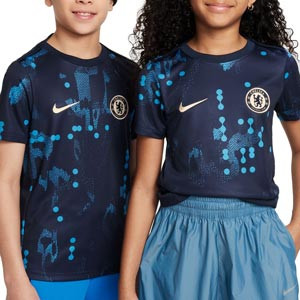 Camiseta Nike Chelsea niño Pre-Match Dri-Fit - Camiseta de calentamiento prepartido infantil Nike del Chelsea de la primera equipación 2024 2025 - azul marino