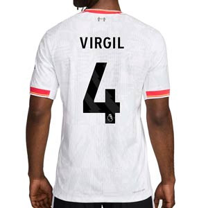 Camiseta Nike 3a Liverpool Virgil Match 24 25 DFADV PL - Camiseta auténtica tercera equipación de Virgil Van Dijk Nike del Liverpool para la Premier League 2024 2025 - blanca
