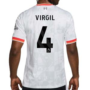 Camiseta Nike 3a Liverpool Virgil 24 25 DF Stadium PL - Camiseta de la tercera equipación de Virgil Van Dijk Nike del Liverpool para la Premier League 2024 2025 - blanca