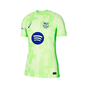 Camiseta Nike 3a Barcelona mujer Match 24 25 DF Advance - Camiseta para mujer de la tercera equipación Nike del FC Barcelona 2024 2025 versión jugador - verde flúor