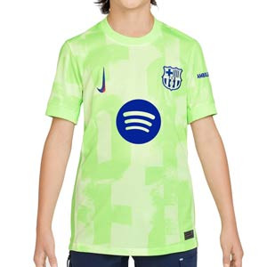 Camiseta Nike 3a Barcelona niño Stadium 24 25 DF - Camiseta infantil de la tercera equipación Nike del FC Barcelona 2024 2025 - verde flúor