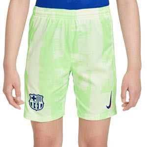 Short Nike 3a Barcelona niño 2024 2025 Stadium Dri-Fit - Pantalón corto infantil de la tercera equipación Nike del FC Barcelona 2024 2025 - verde flúor