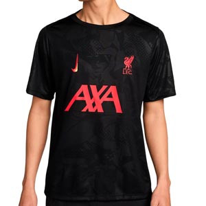 Camiseta Nike 3a Liverpool Pre-Match Dri-Fit - Camiseta de calentamiento prepartido Nike del Liverpool de la tercera equipación 2024 2025 - negra