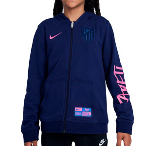 Sudadera con capucha Nike 3a Atlético niño Sportswear Club - Sudadera infantil de algodón Nike del Atlético de Madrid - azul marino