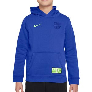 Sudadera con capucha Nike 3a Barcelona niño Sportswear Club - Sudadera infantil de algodón Nike del FC Barcelona - azul