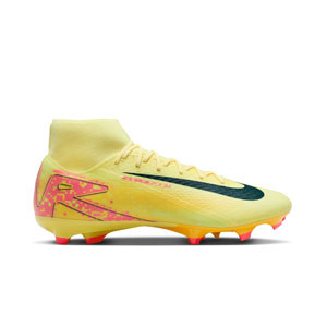 Nike Mercurial Zoom Superfly 10 Academy KM FG/MG - Botas de fútbol con tobillera Nike FG/MG para césped artificial de Kylian Mbappé - naranjas, amarillas